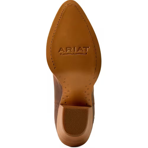 Ariat Women's Beaux J Toe Western Boot- Weathered Tan Baby Pink
