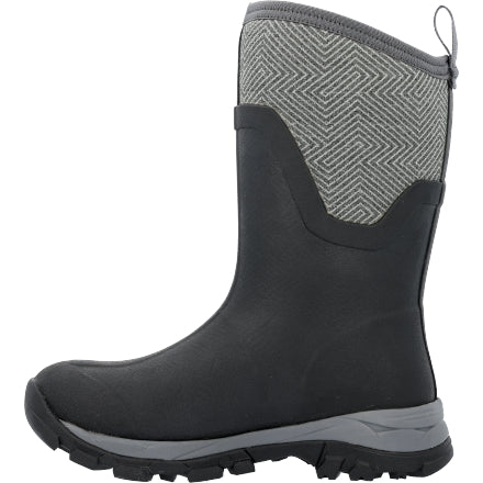 Muck Women's Arctic Ice Vibram Arctic Grip All-Terrain Mid Boots - Black/Grey Geometric
