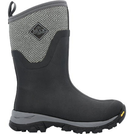 Muck Women's Arctic Ice Vibram Arctic Grip All-Terrain Mid Boots - Black/Grey Geometric