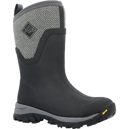 Muck Women's Arctic Ice Vibram Arctic Grip All-Terrain Mid Boots - Black/Grey Geometric