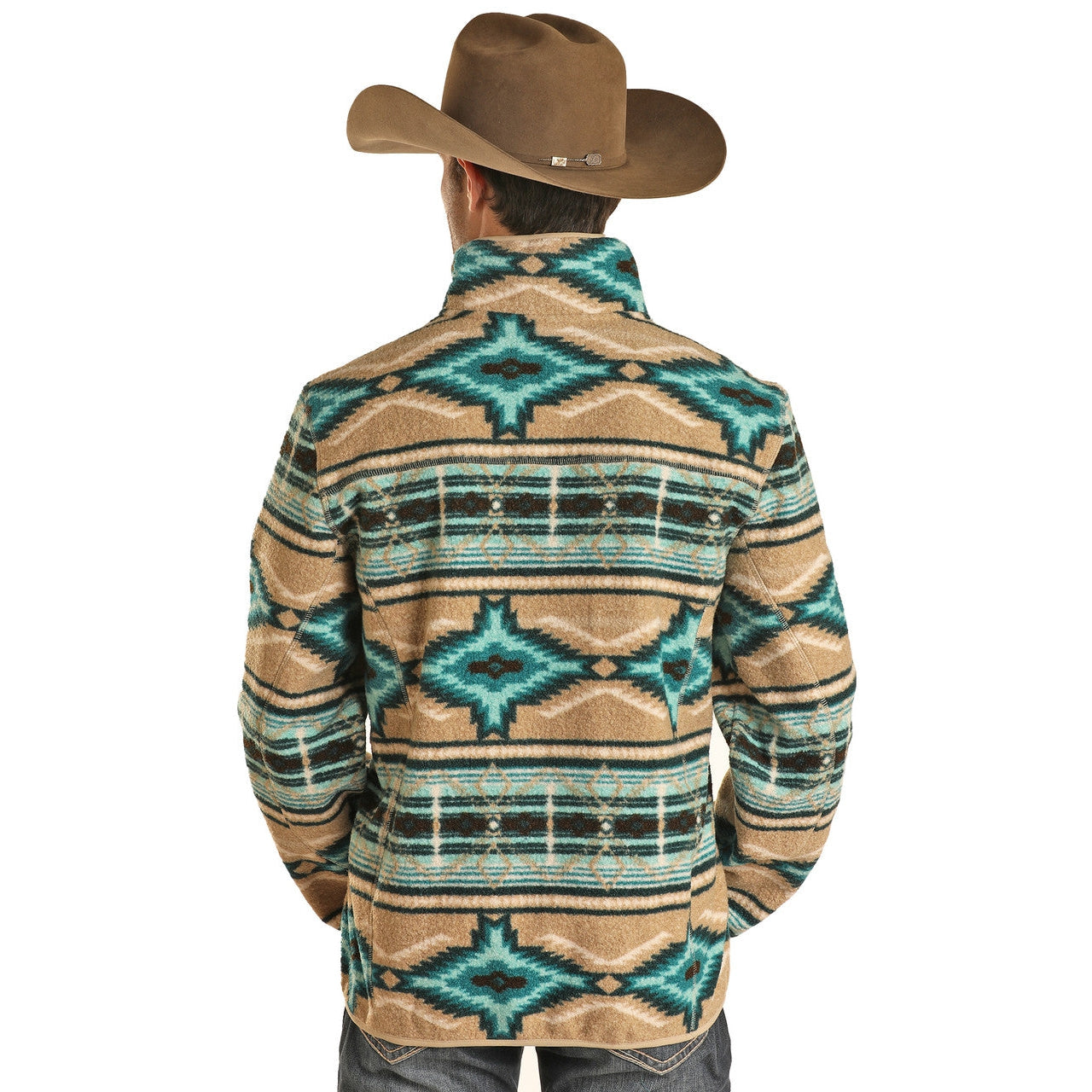 Men's Rock & Roll Aztec Turquoise/Tan Pullover