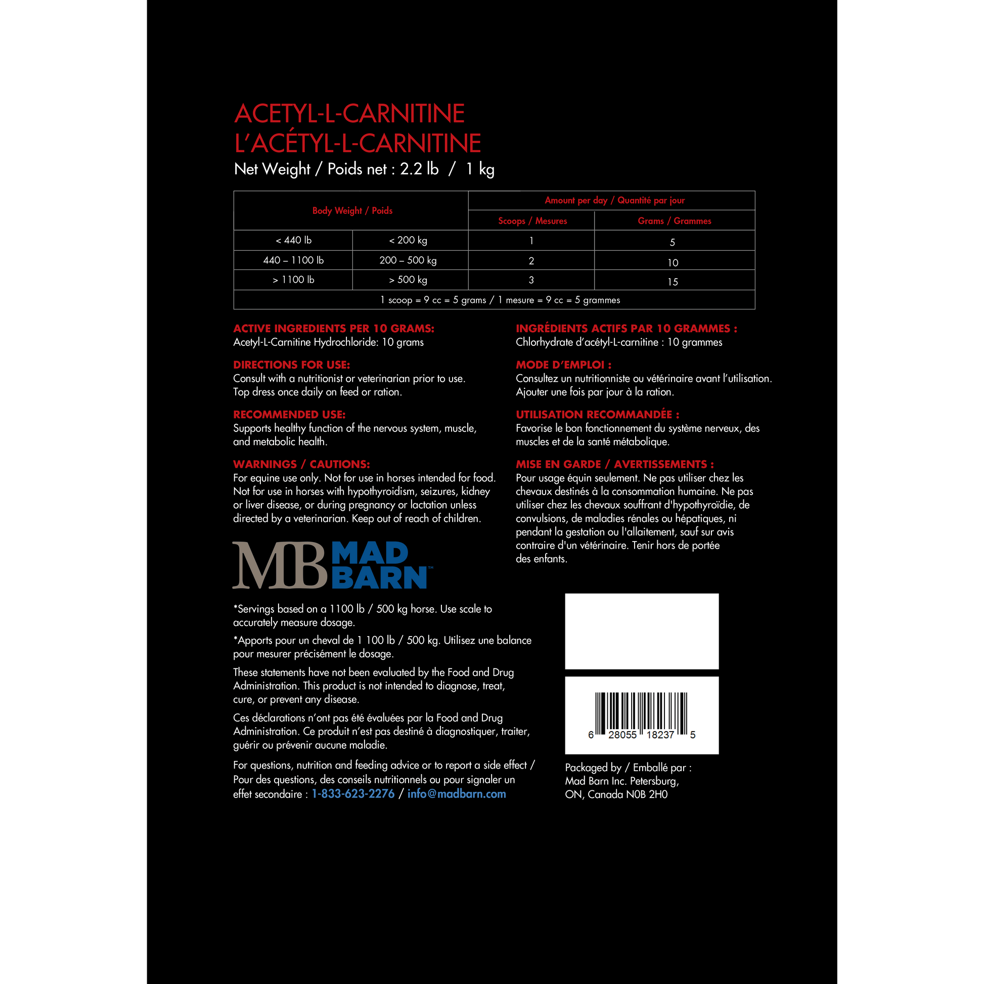 Mad Barn Acetyl-L-Carnitine Irvine Tack & Western Wear Mad Barn Acetyl-L-Carnitine Irvine Tack & Western Wear