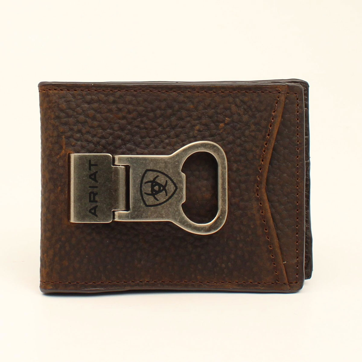 Ariat Men's Bifold Money Clip - Brown Rowdy