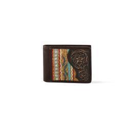Ariat Men's Bifold Tooled Wallet- Rug Brown