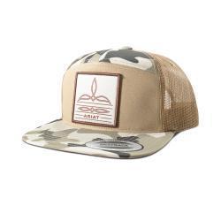Ariat Men's 7 Panel Snap Back  Bootstitch Cap- Khaki