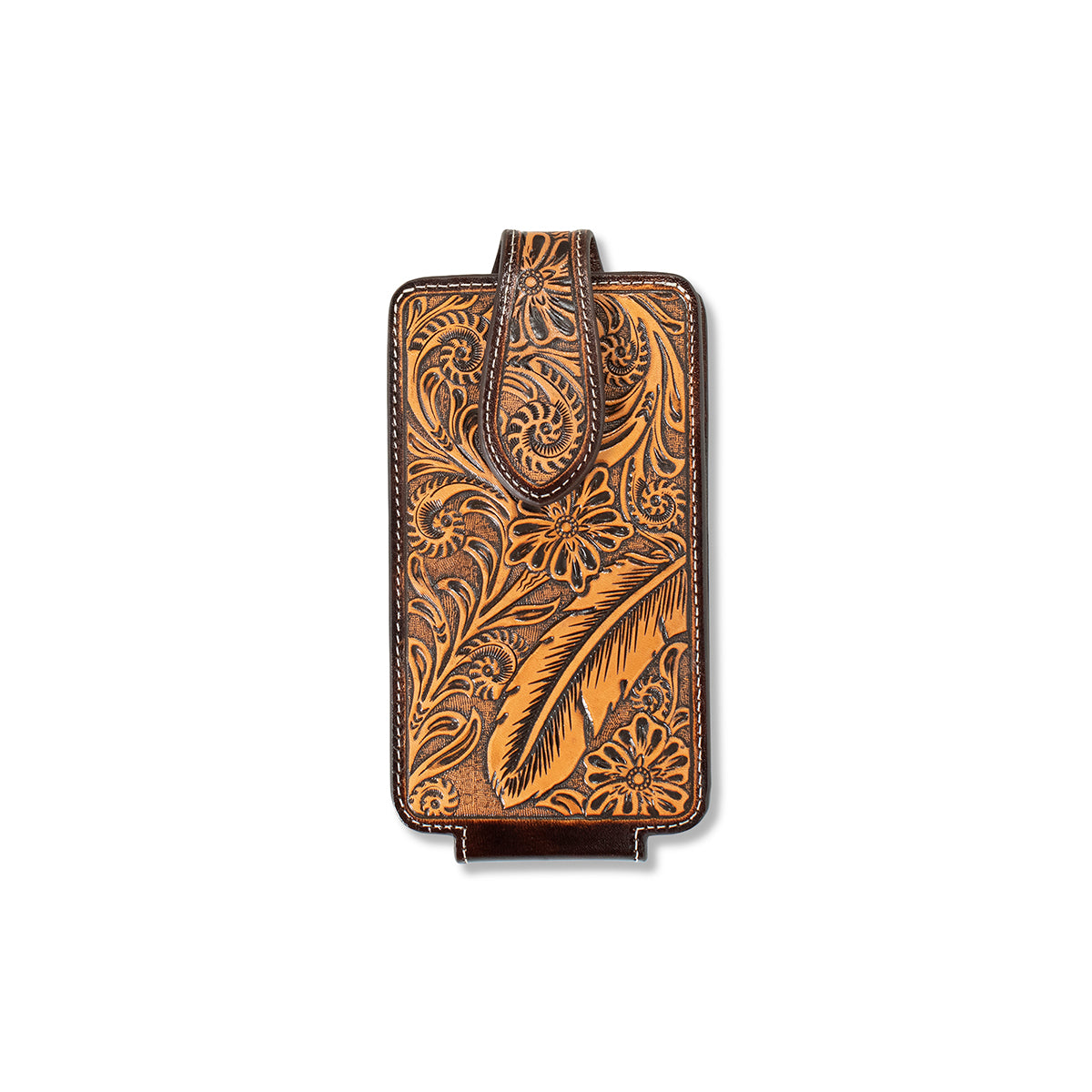 Ariat Cell Phone Case - Floral Feather Embossed Brown