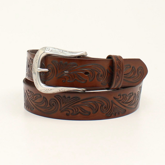 Ariat Women's Floral Embossed Belt - Brown