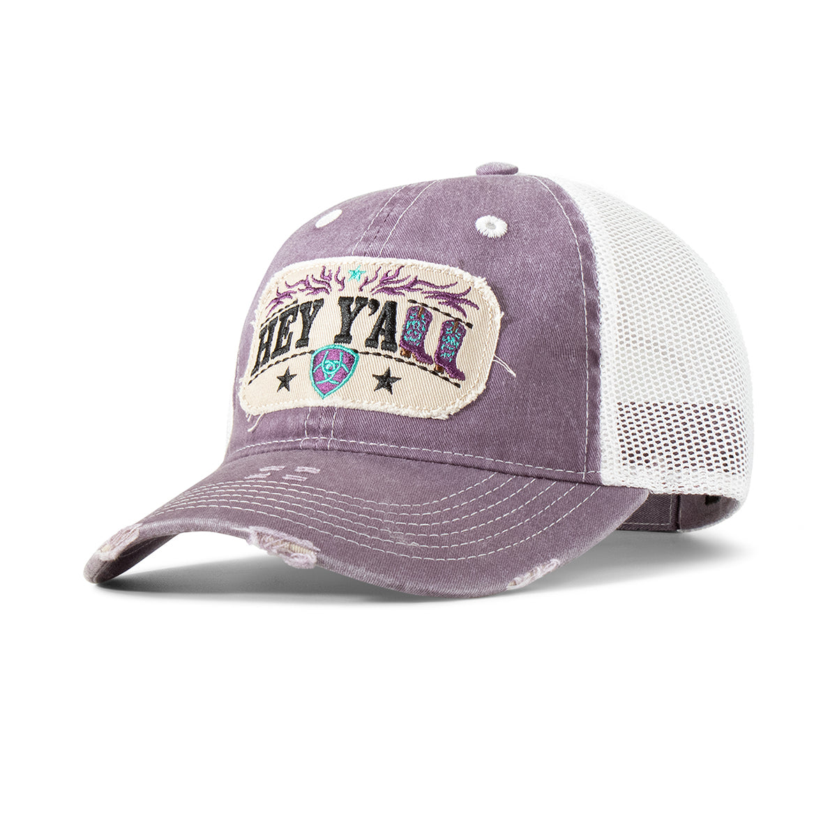 Ariat Women's Distressed Patch Cap - Dark Purple
