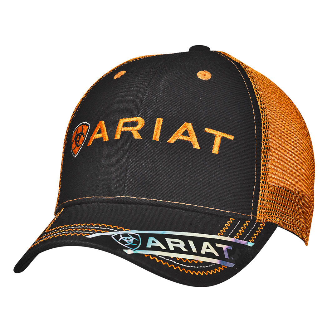 Ariat Men's Ball Cap - Black/Orange