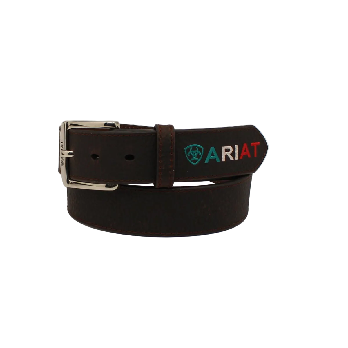 Ariat Men's Logo Shield Belt - Rowdy Brown - Irvine Tack & Western Wear
