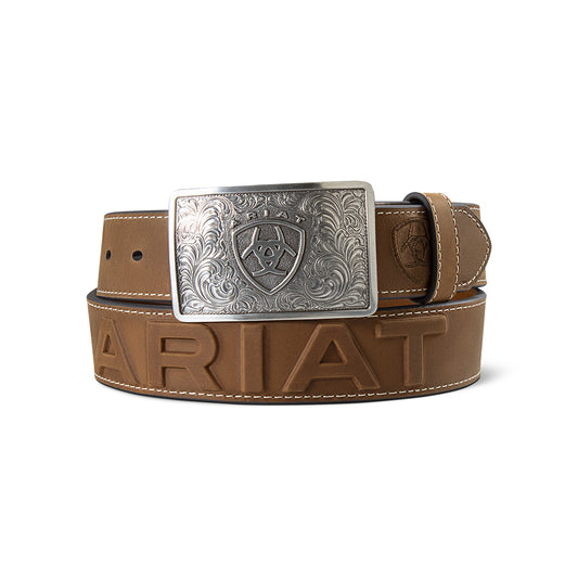 Ariat Men's 3D Embossed Belt- Medium Brown