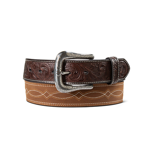 Ariat Men's Boot Stitch Body Belt- Medium Brown