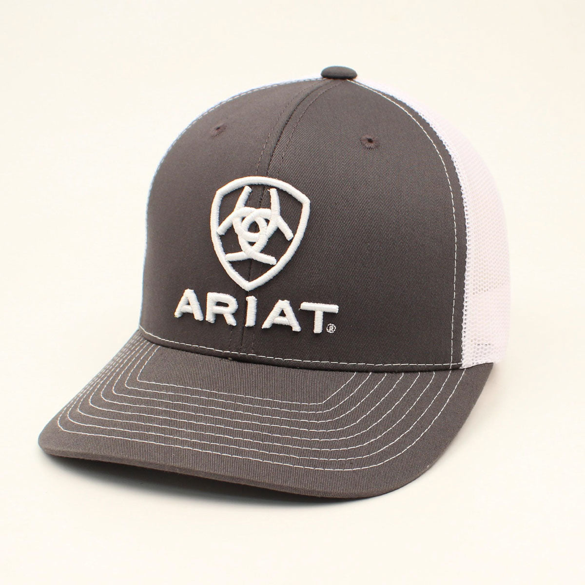 Ariat Men's Snapback R112 Shield Logo Cap - Grey/White
