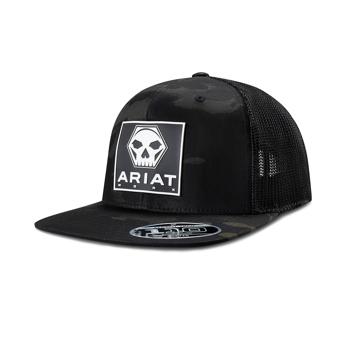 Ariat Men's Snap Back FF110 Skull Bolt Cap- Dark Green