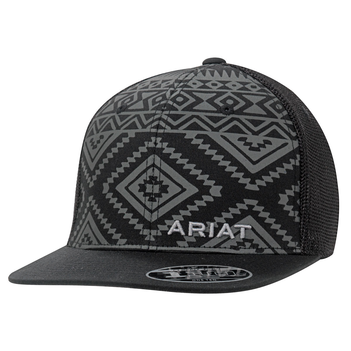 Ariat Men's Flexfit 110 Cap - Black/Grey Aztec