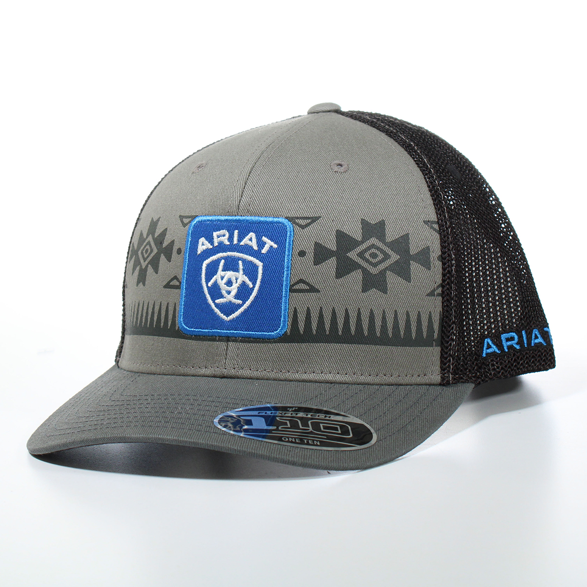 Ariat Men's Flexfit 110 Snapback Cap - Grey w/Southweatern Shield