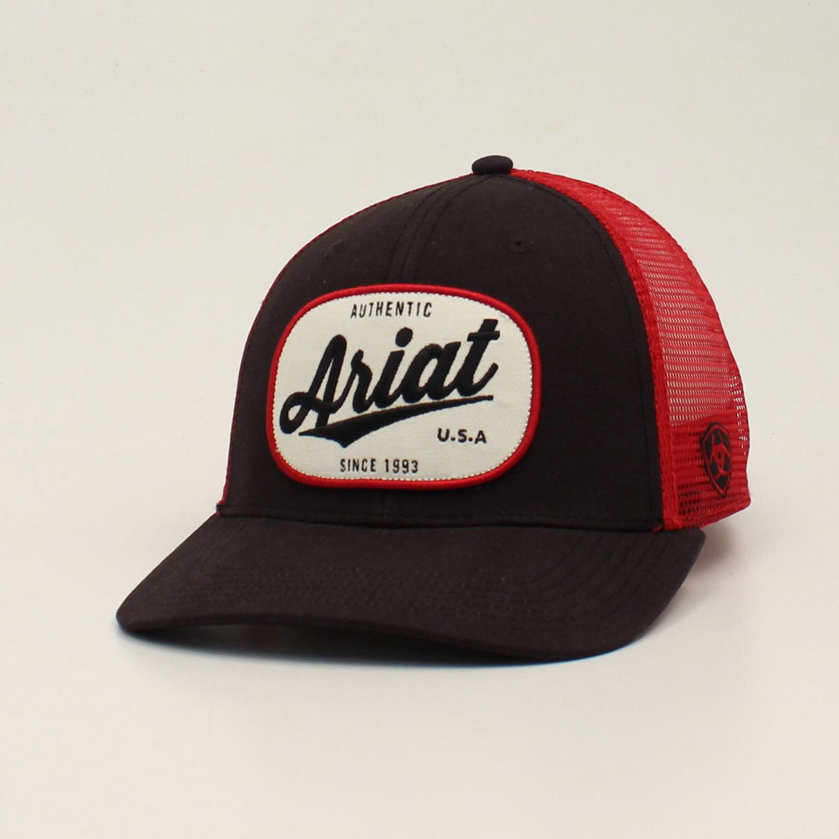 Ariat Men's Oval Logo Ball Cap - Black/Red