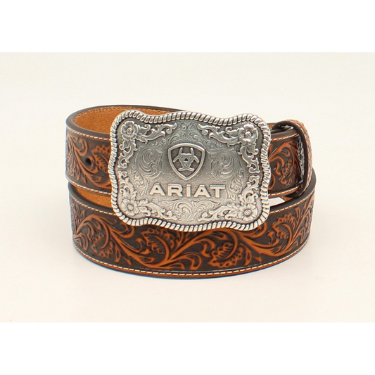 Ariat Men's Western Belt -  Black/Tan