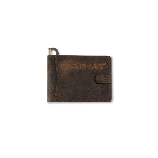 Ariat Men's Bullhide Money Clip Wallet - Brown