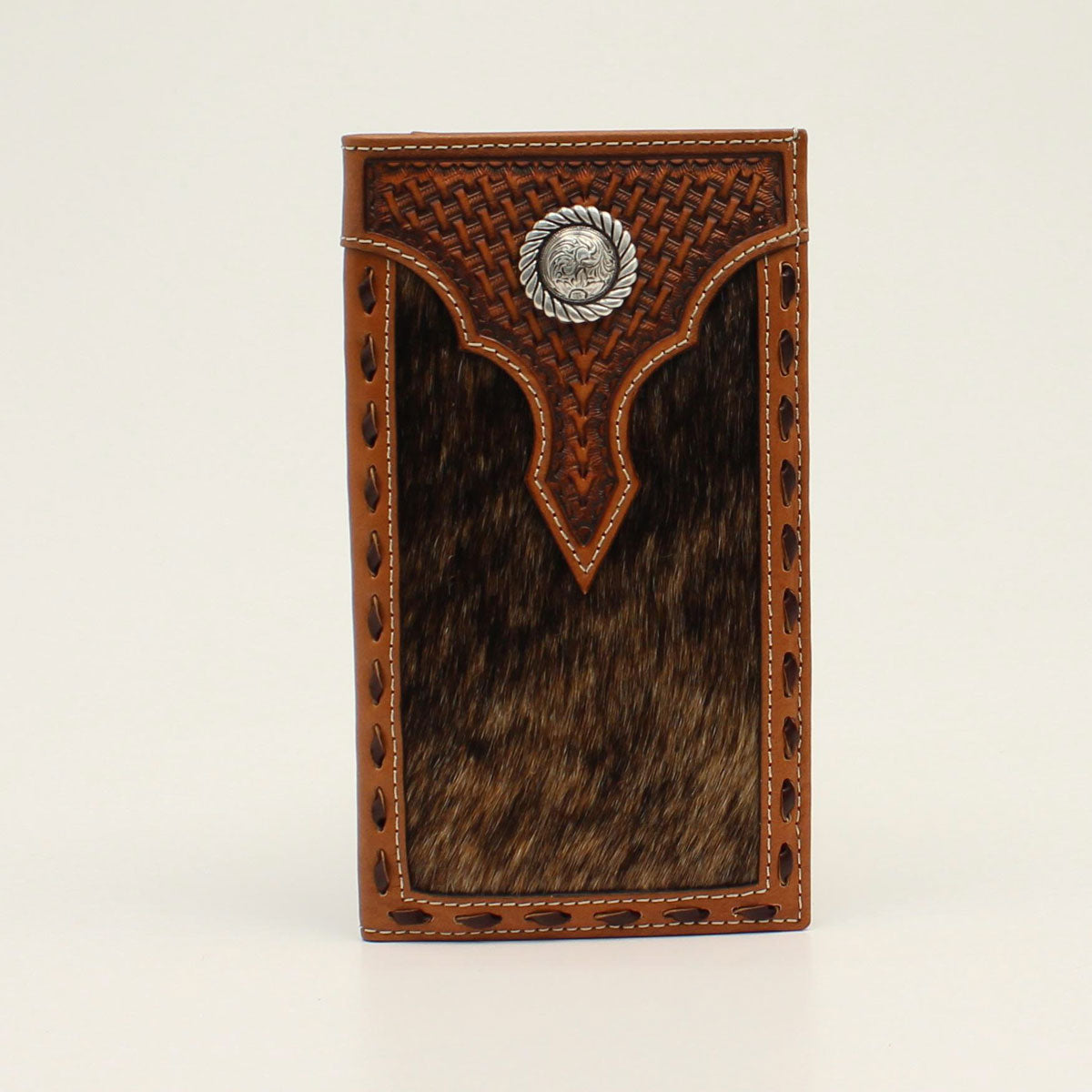 Ariat Basket Weave Calf Hair Rodeo Wallet - Brown - Irvine Tack & Western Wear