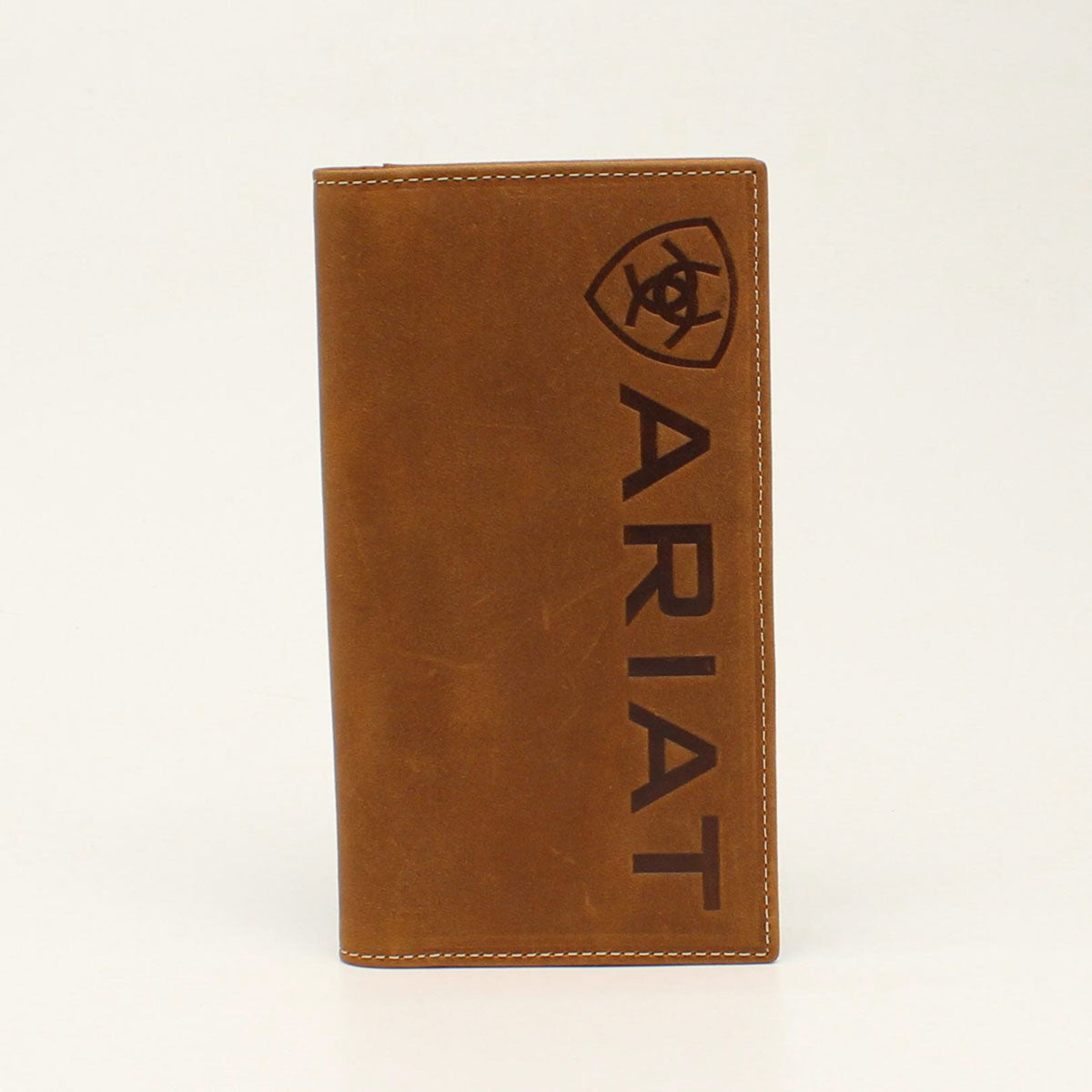 Ariat Men's Rodeo Vertical Large Debossed Wallet - Medium Brown