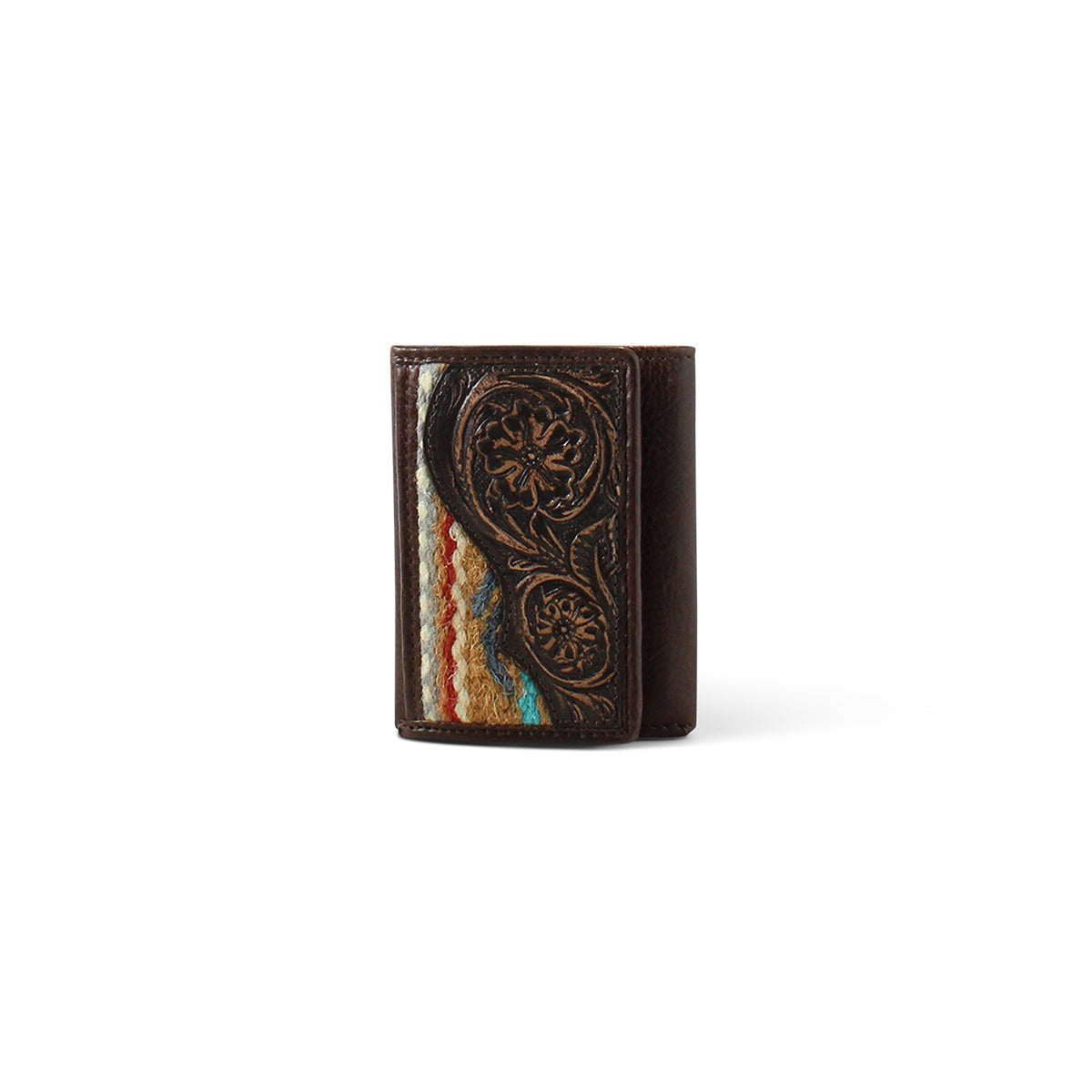 Ariat Rug Ariat Men's Tooled Rug Trifold Wallet - Brown