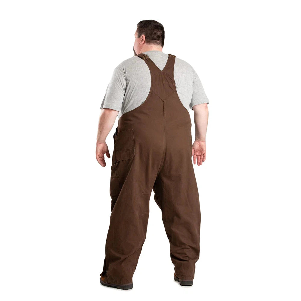 Berne Men's Heartland Unlined Washed Duck Bib Overall - Bark