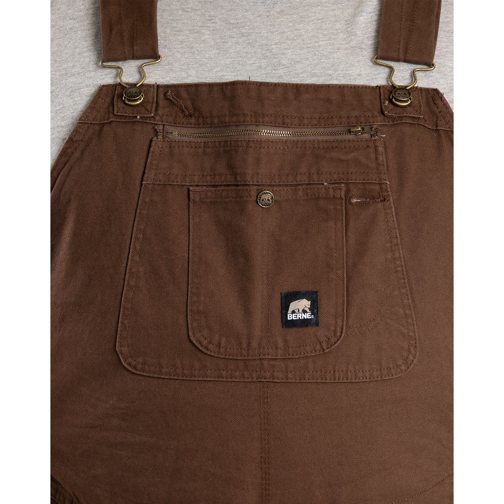 Berne Men's Heartland Unlined Washed Duck Bib Overall - Bark