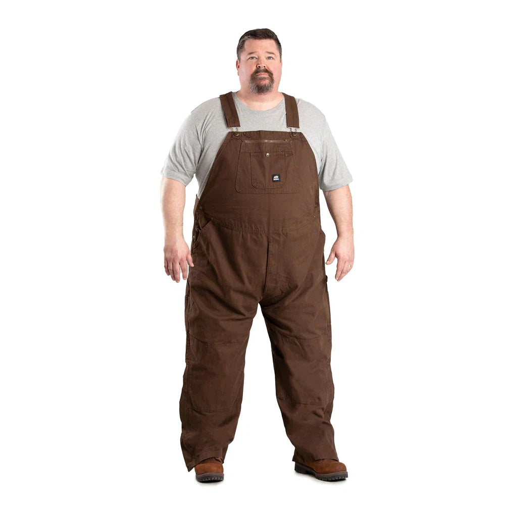 Berne Men's Heartland Unlined Washed Duck Bib Overall - Bark