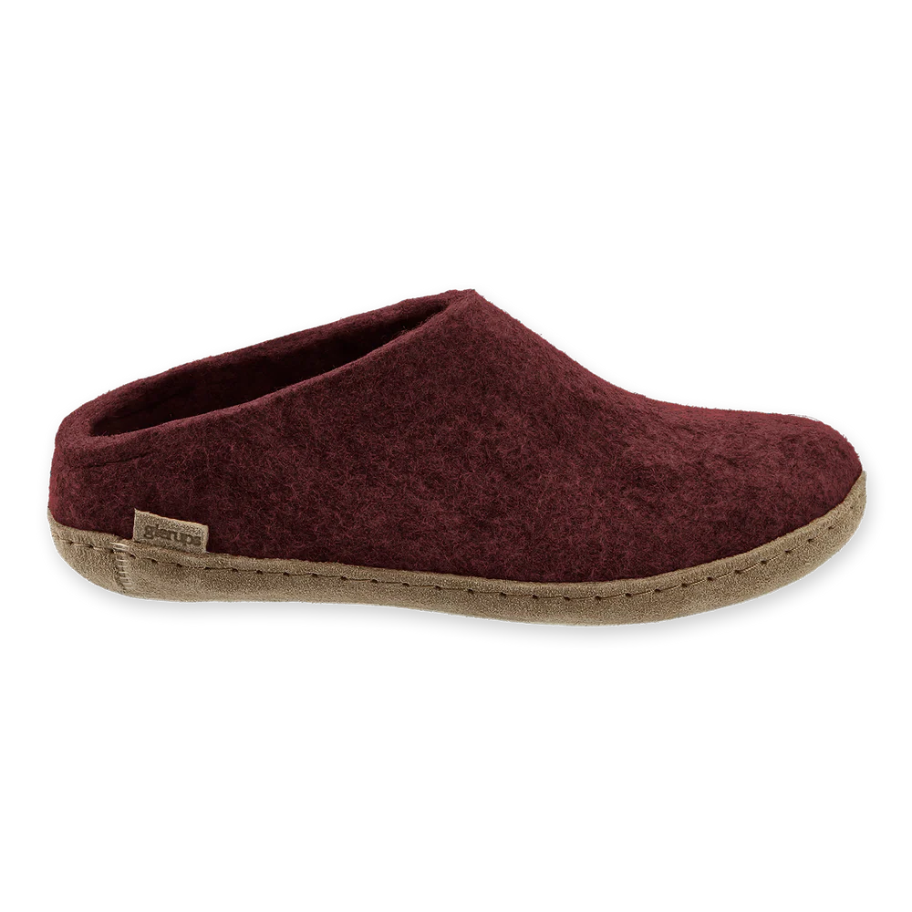 Glerups Slip On Leather Sole Shoes - Beet