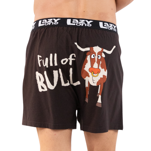 Lazy One Men's Full of Bull Boxers- Brown