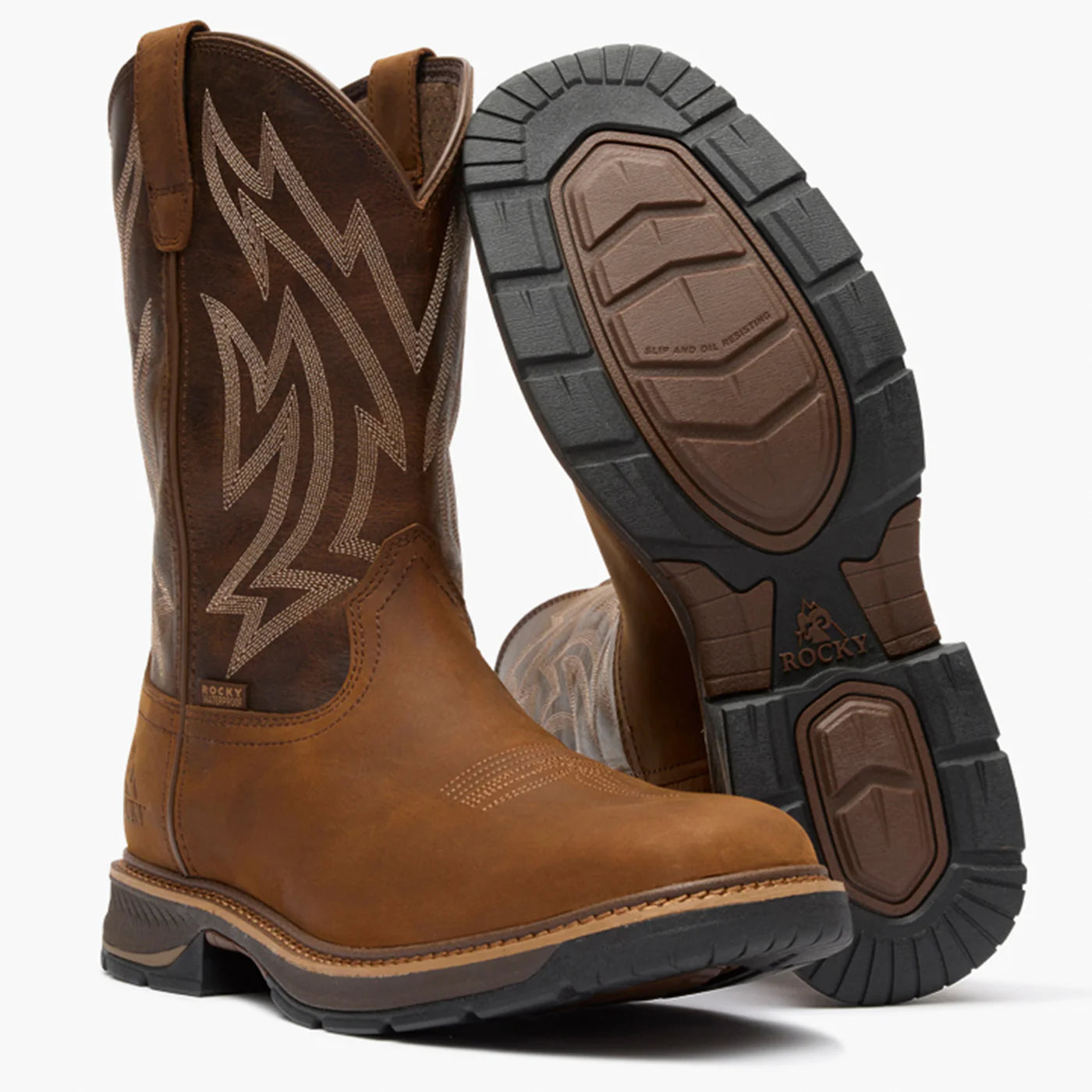 Rocky Men's Ride Lte Waterproof Western Boot - Brown