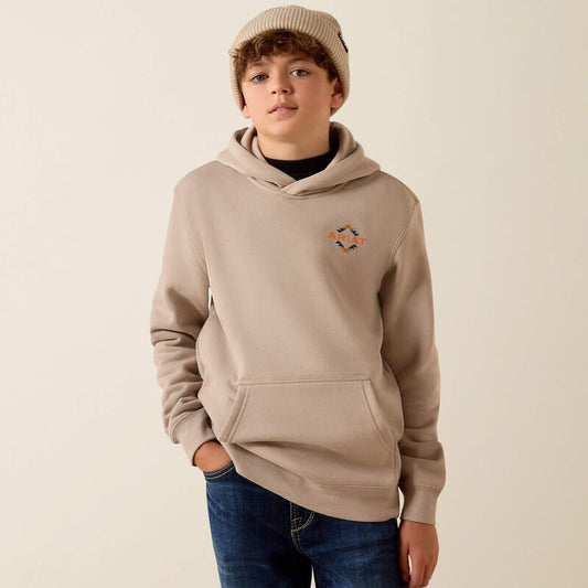 Ariat Boy's Tapiz Zapoteco Long Sleeve Hoodie - Beige