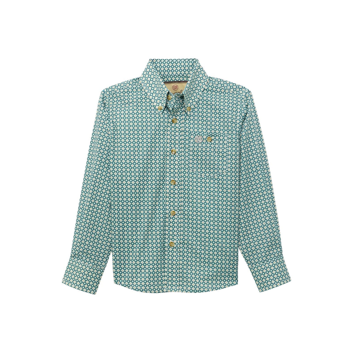 Wrangler Boy's Classic Long Sleeve Shirt - Turquoise - Irvine Tack & Western Wear