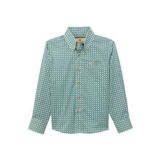 Wrangler Boy's Classic Long Sleeve Shirt - Turquoise