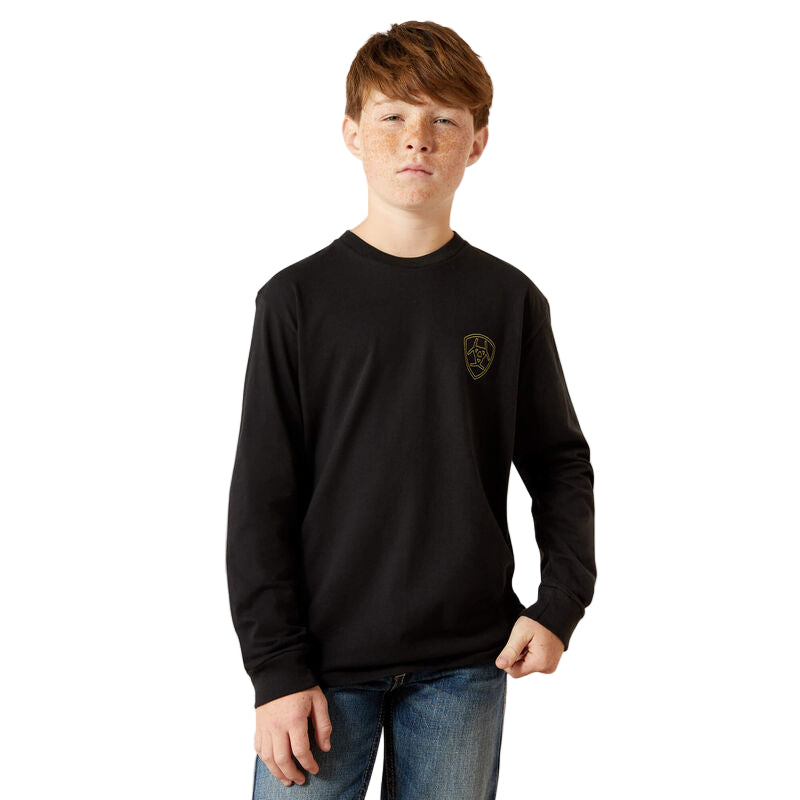 Ariat Boy's Easy Rider Long Sleeve Tee-Shirt - Black