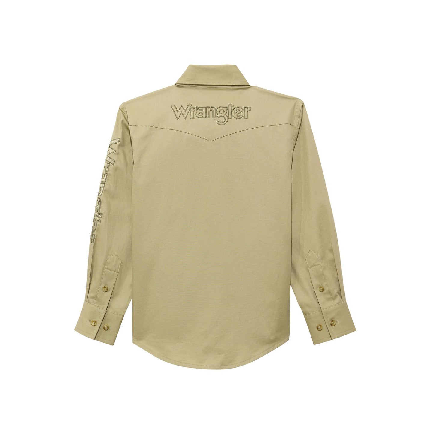 Wrangler Boy's Logo Long Sleeve Shirt - Brown