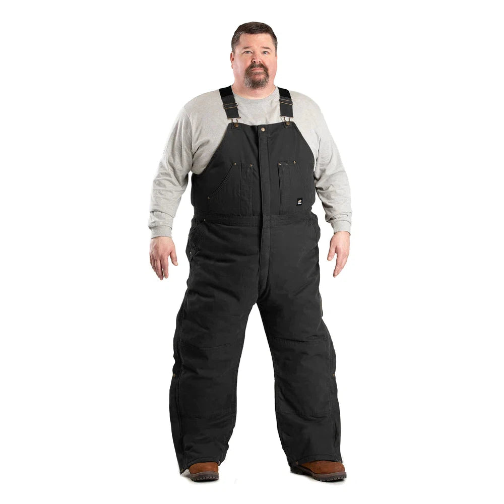 Berne Heartland Insulated Washed Duck Bib Overalls - Black