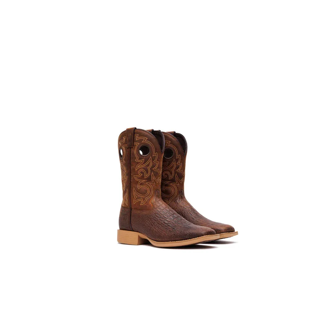 Durango Men's Shyloh 11" Square Toe Pullhole Western Boots - Brown/Croco