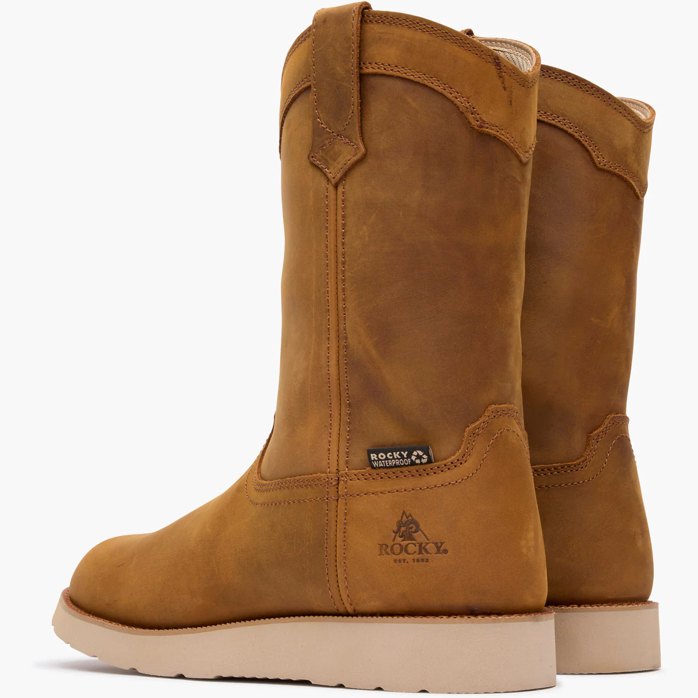 Rocky Men's Monocrepe Wedge 11" Waterproof Work Boots - Crazy Horse