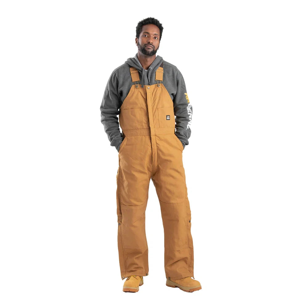 Berne Men's Heritage Insulated Duck Bib Overalls - Brown Duck