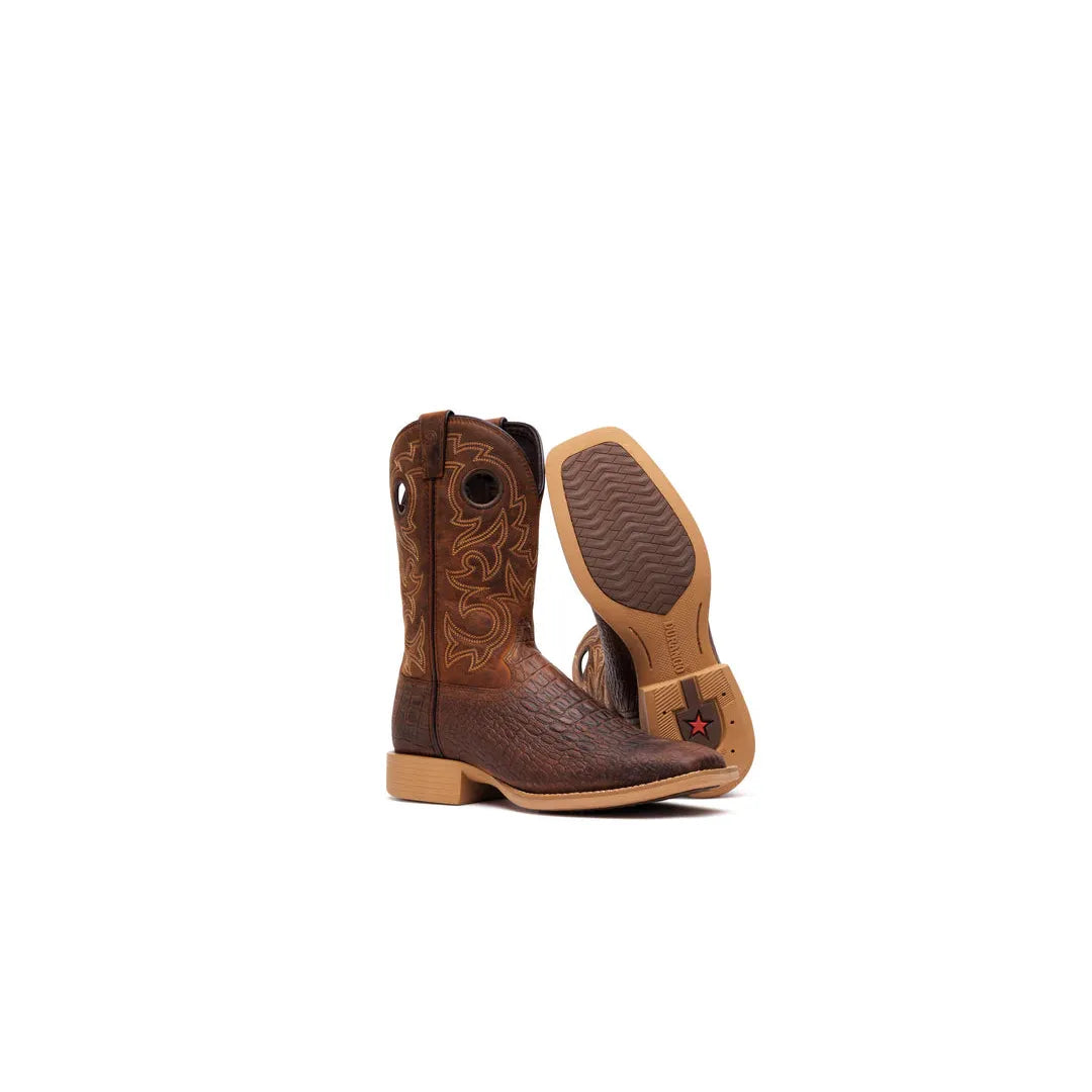 Durango Men's Shyloh 11" Square Toe Pullhole Western Boots - Brown/Croco