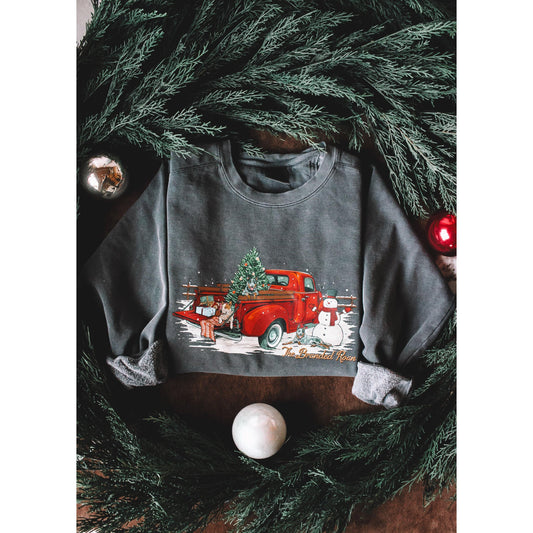 Truckin Through The Snow Christmas Crewneck