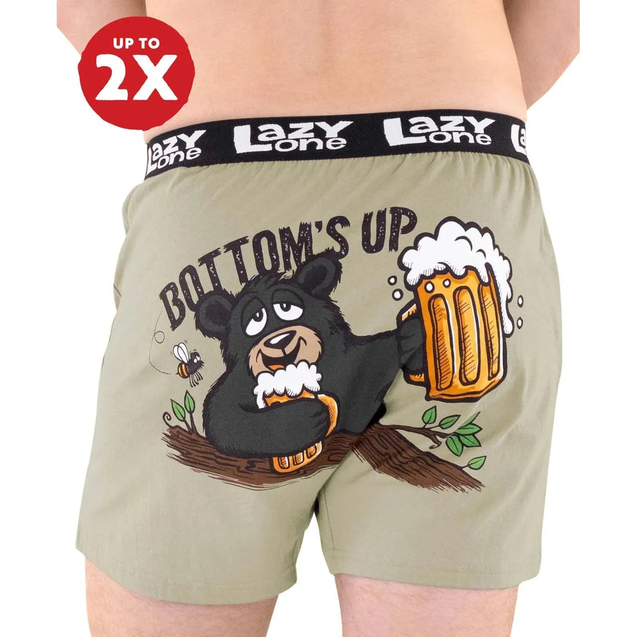 Lazy One Men's Bottom's Up Boxer