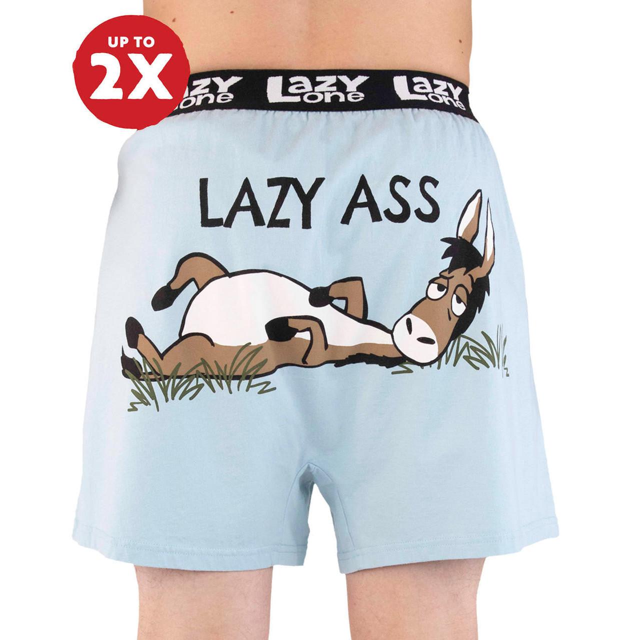 Lazy One Men's Lazy Ass Boxers- Blue