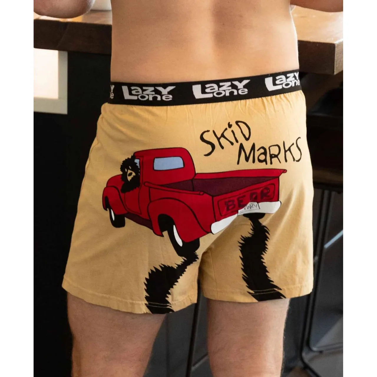 Lazy One Men's Skid Marks Boxer