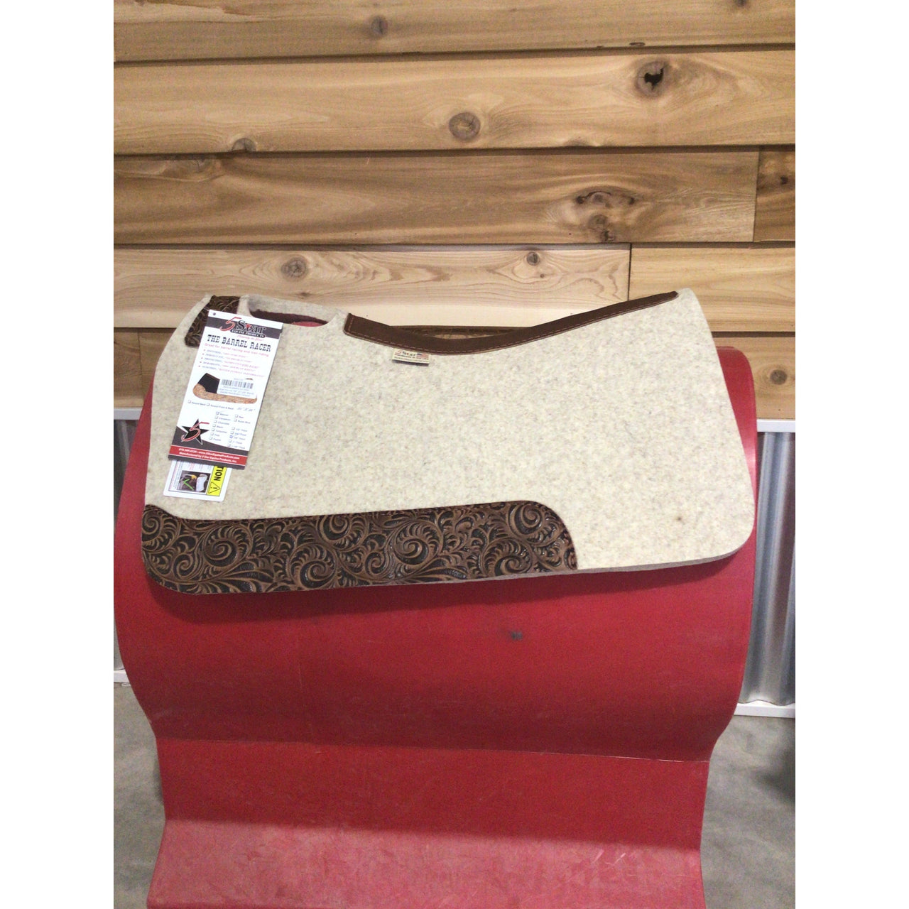 5-Star Equine 7/8" 30"x28" Barrel Saddle Pad-Brown Caracol