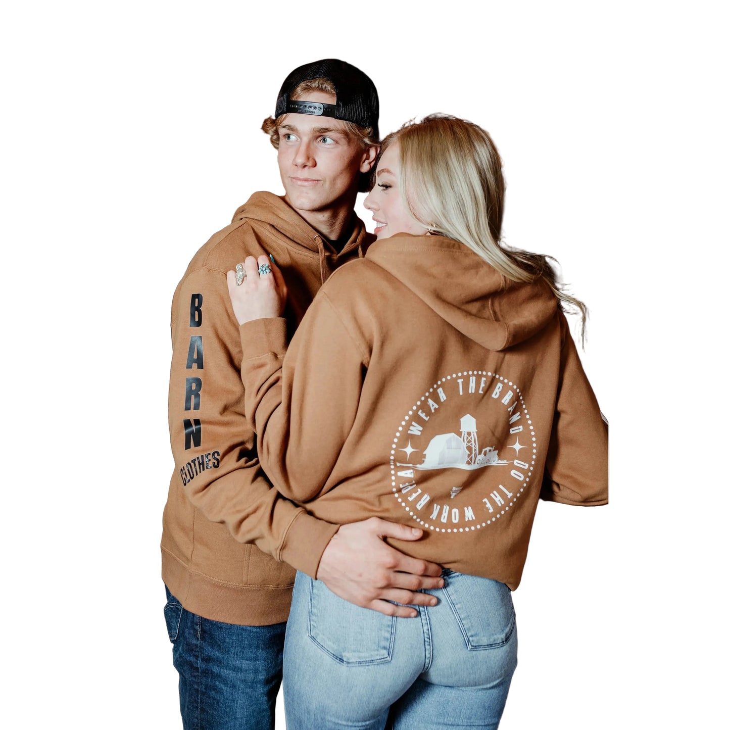 Barn Clothes Wear the Brand Long Sleeve Hoodie - Saddle White