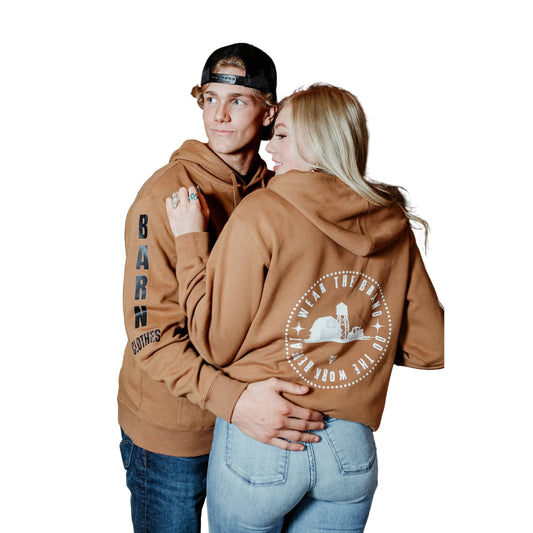 Barn Clothes Wear the Brand Long Sleeve Hoodie - Saddle White