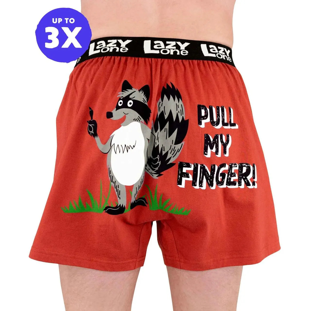 Lazy One Men's Pull My Finger Boxer - Red